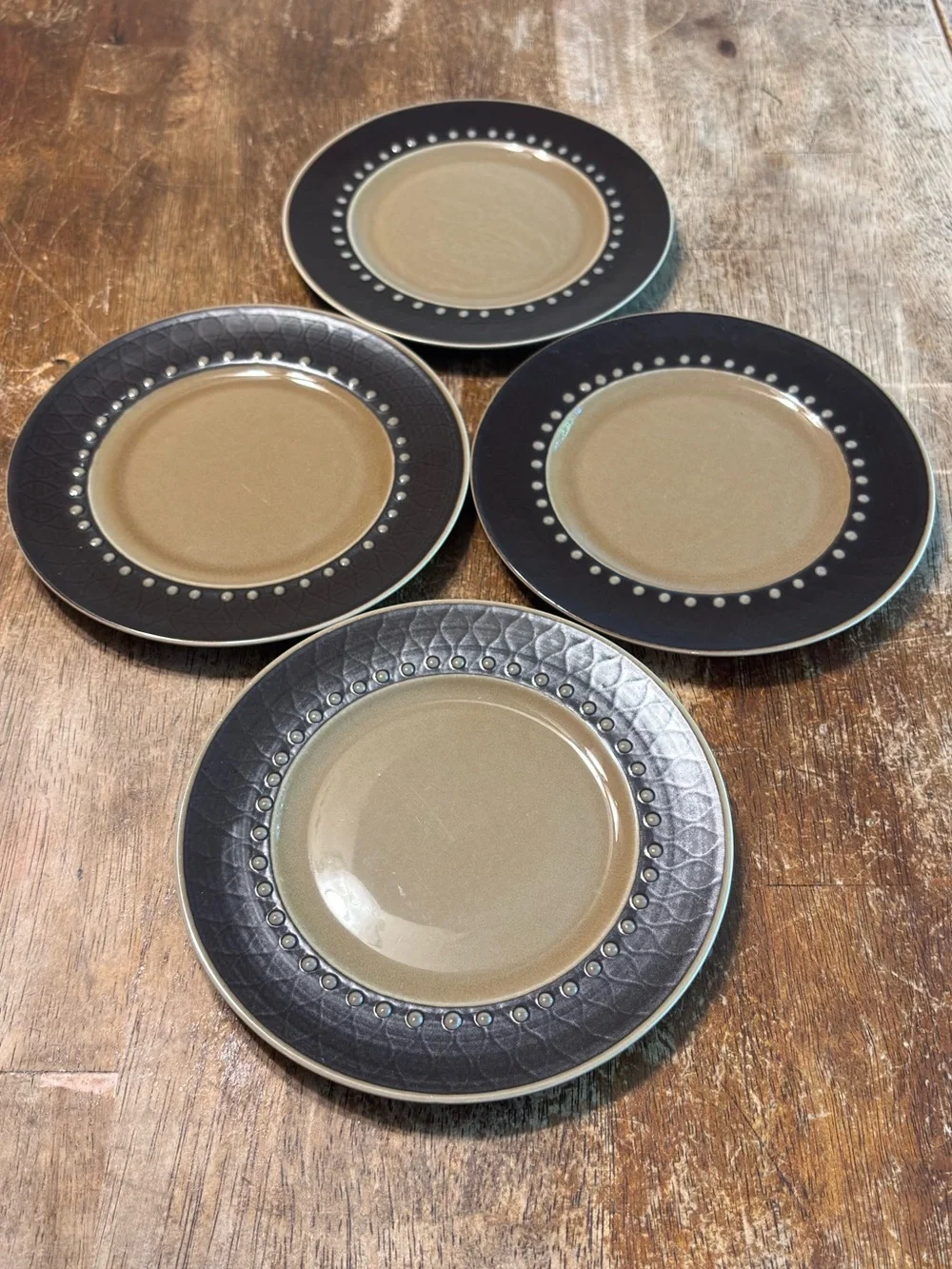 Vintage Franciscan DISCOVERY TAHITI Ceramic Plates, Set Of 4, 6.25”